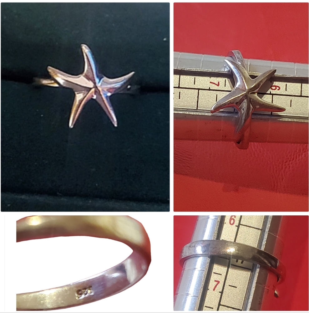 925 silver starfish ring.